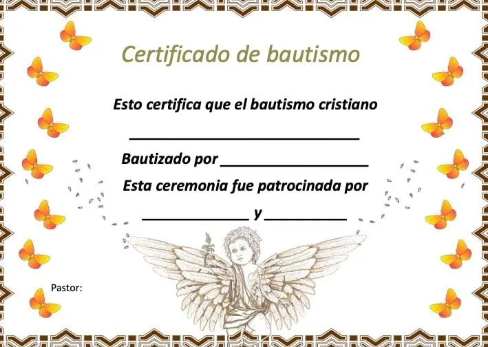 Certificado de Bautismo - Descarga las plantillas gratis en Word Certificado de Bautismo - Descarga las plantillas gratis en Word