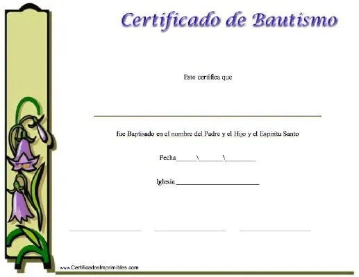 Certificado de Bautismo para imprimir los certificados, gratis ...