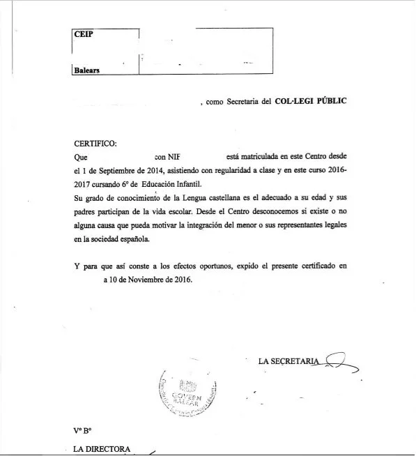 Certificado centro educativo para expedientes nacionalidad menores - Blog Extranjería Asociación Progestión