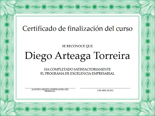 Certificado de finalización del curso (verde) - Plantillas ... Certificado de finalización del curso (verde) - Plantillas ...