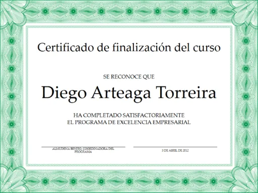 Certificado de finalización del curso (verde) - Plantillas ... Certificado de finalización del curso (verde) - Plantillas ...
