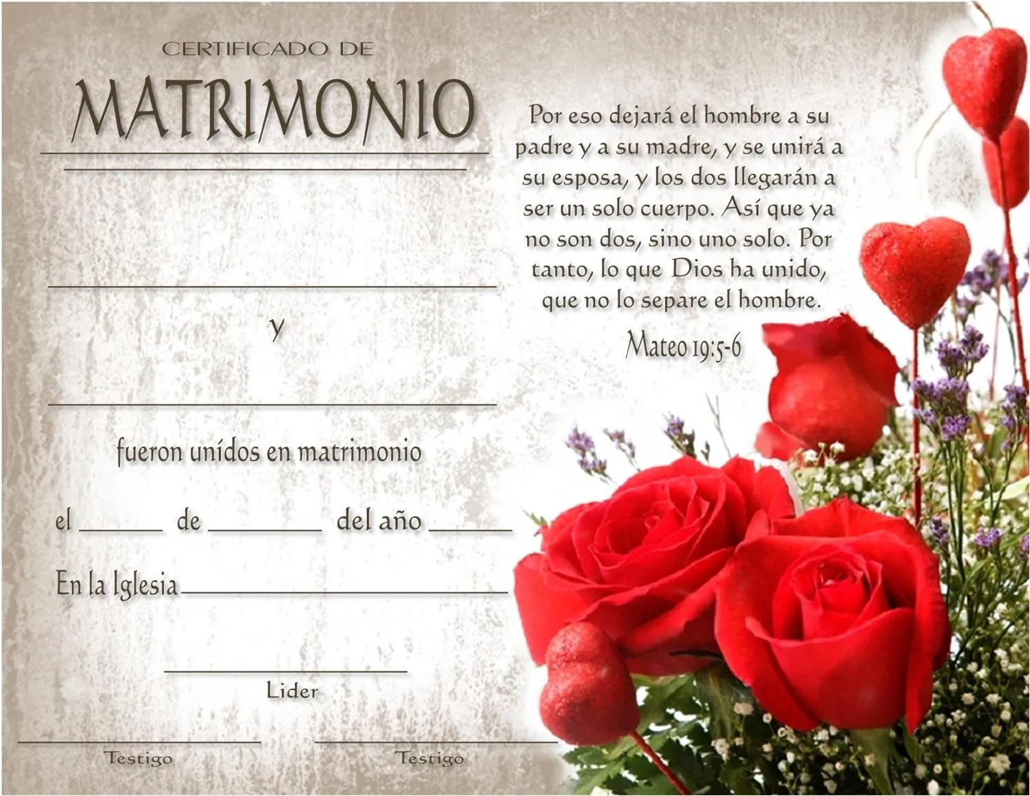Certificado de matrimonio | ObreroFiel