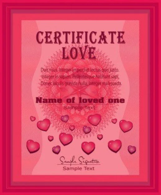Certificado de plantilla de amor con su nombre | Descargar ...
