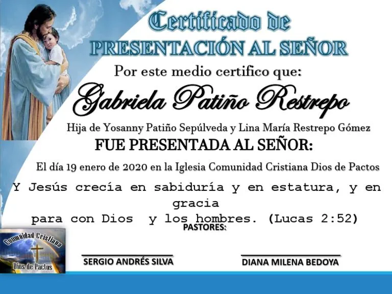 Certificado de Presentación Niños | PDF