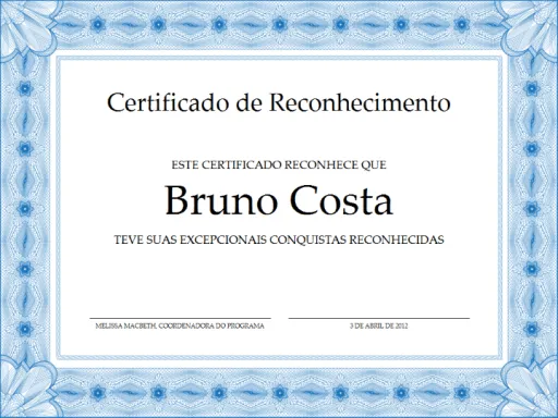 Certificado de conclusão (azul) - Modelos - Office.com