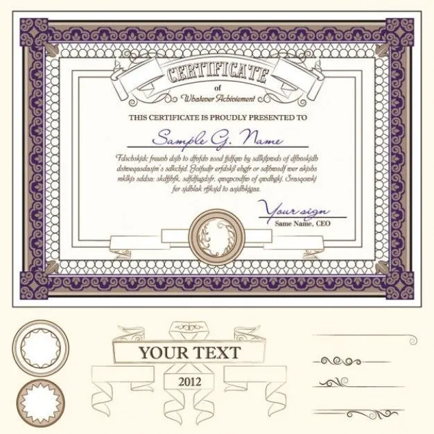 Certificate template vector | ESL | Pinterest | Plantillas de ...