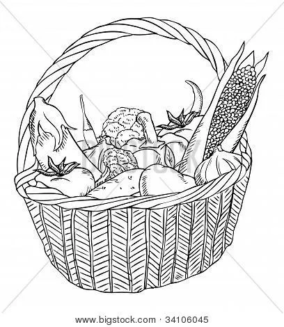 Canasta de frutas y verduras para pintar - Imagui Canasta de frutas y verduras para pintar - Imagui