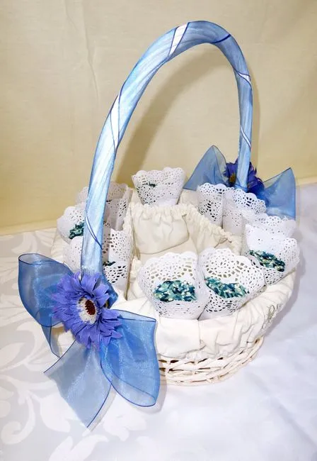 Cestas para conos de arroz y otras manualidades en azul ...
