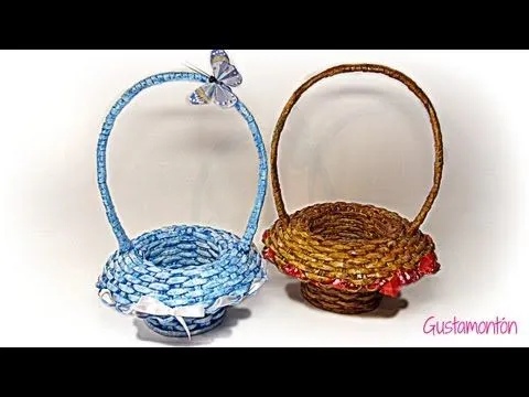 Cómo hacer cestas de periódico. How to make newspaper baskets ...