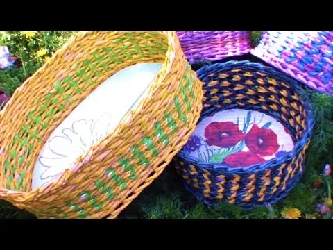 Cesteria con periodicos del dibujo “Rombos” - YouTube Cesteria con periodicos del dibujo “Rombos” - YouTube