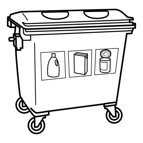 Pinto Dibujos: Contenedor para reciclar basura para colorear Pinto Dibujos: Contenedor para reciclar basura para colorear