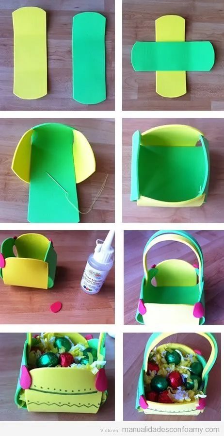 Cesto | Manualidades con Foamy | Fotos, Ideas tutoriales y ...