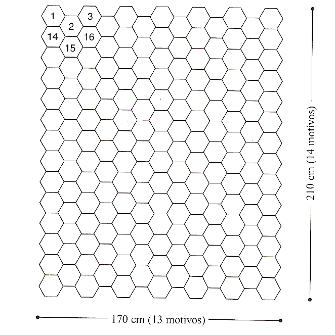 Chal tejido a crochet con unión de hexágonos Como tejer un chal a ...