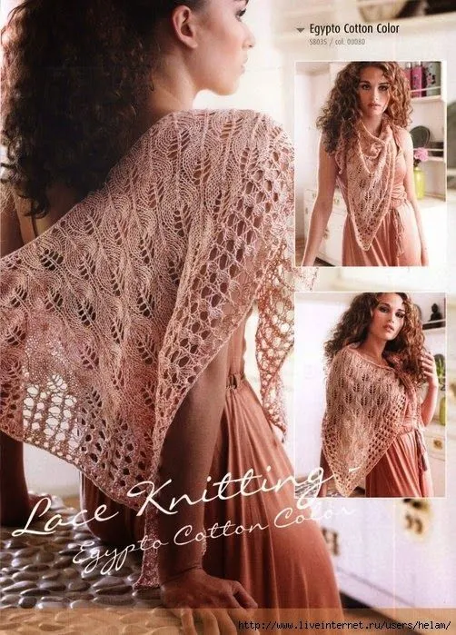 Chal triangular con dos agujas con esquemas | Crochet y Dos agujas Chal triangular con dos agujas con esquemas | Crochet y Dos agujas