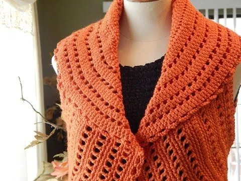 Bolero Chaleco Mandarina Crochet parte 1 de 3 - YouTube Bolero Chaleco Mandarina Crochet parte 1 de 3 - YouTube