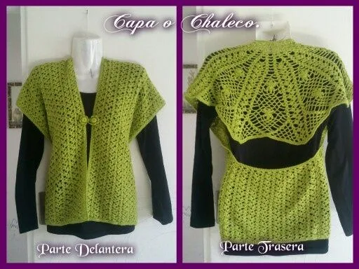 Chaleco o capa, tejido a crochet. | Chalecos adultos a crochet ... Chaleco o capa, tejido a crochet. | Chalecos adultos a crochet ...