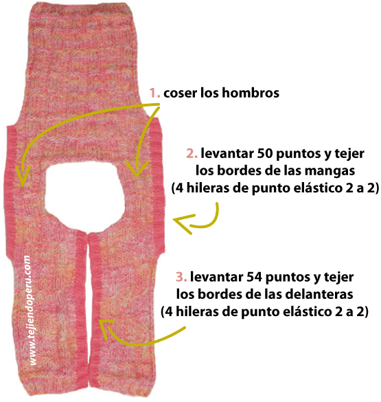 Como tejer un chaleco en dos agujas - Imagui