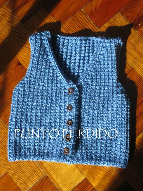 Chaleco de niña a dos agujas - Imagui
