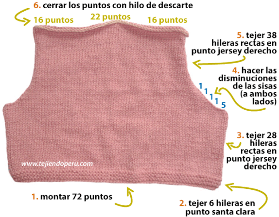 Chaleco para niñas - Tejiendo Perú