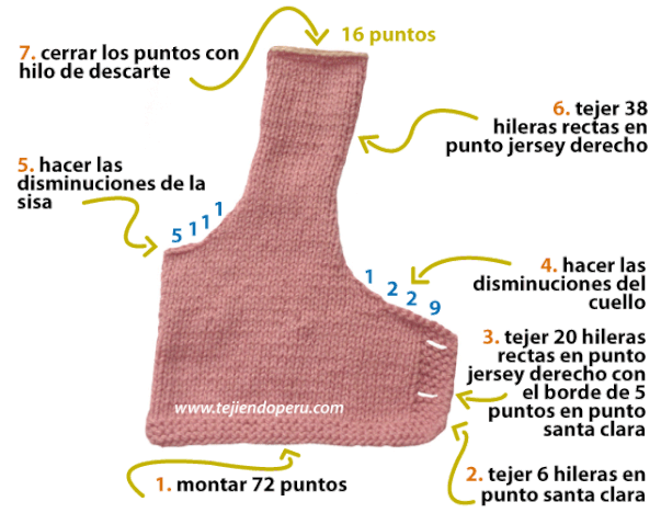 Chaleco para niñas - Tejiendo Perú