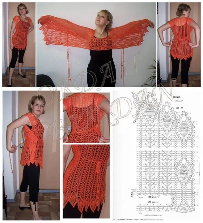 Chaleco de una Pieza Cuadrado Patron - Patrones Crochet