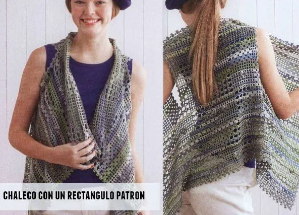 Chaleco con un rectangulo patron - Patrones Crochet