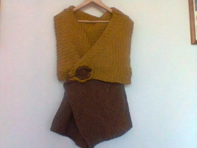 Chaleco a telar cuadrado en lana natural | Ropa Tejida en Telar ...