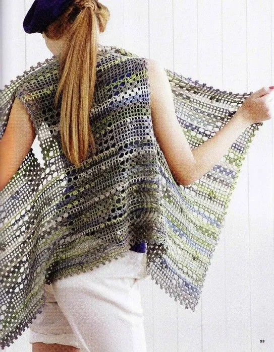 Slitted rectangle vest. .chALecO. | Crochet Moda | Pinterest Slitted rectangle vest. .chALecO. | Crochet Moda | Pinterest