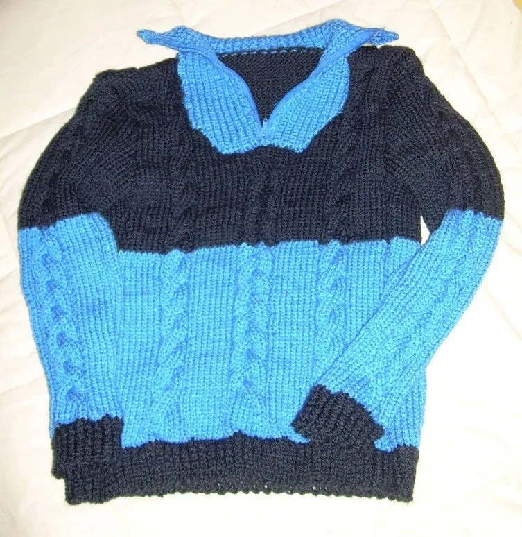 Chaleco tejido de niño dos colores