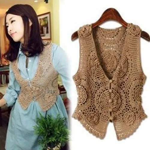 Chalecos tejidos a crochet para mujer