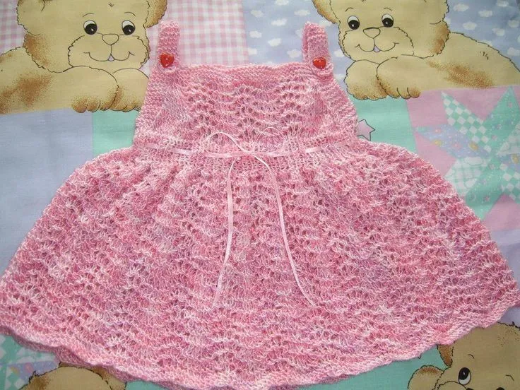 VESTIDO DE NIÑITA A PALILLOS HILO MATIZADO - TRYCAR-TEJIDOS BEBES ...