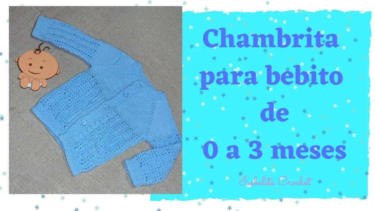 Chambrita para bebito de 0 a 3 meses tejida a dos agujas|| Especial para  zurdos - YouTube