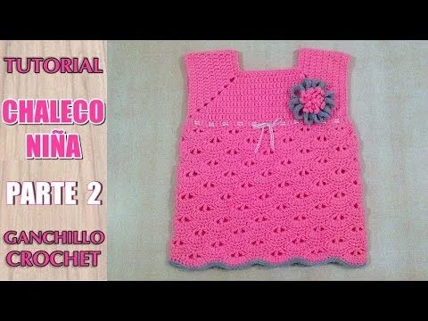 Como tejer chaleco, chambrita, saco, sueter para niña a crochet ...