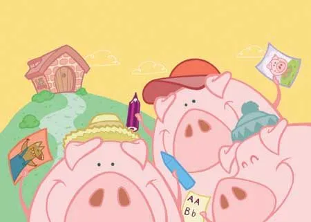 Imagen infantil los tres cerditos;