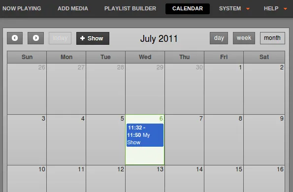 chapter: Calendario / Airtime 2.3 para estaciones de radio