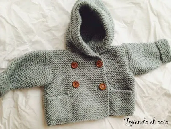 Chaqueta de bebé con dos agujas - Imagui
