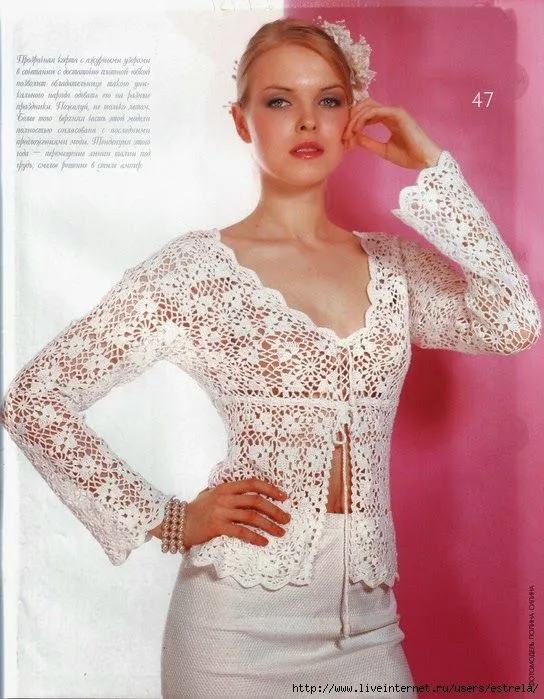 Chaqueta crochet muy delicada | Crochet y Dos agujas