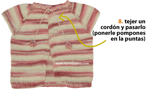 Chaqueta manga corta para niña de 9 a 12 meses - Tejiendo Perú... Chaqueta manga corta para niña de 9 a 12 meses - Tejiendo Perú...
