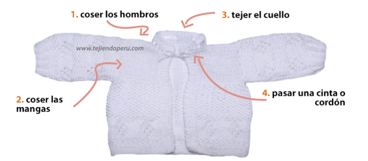 Chaqueta con rombos calados para bebe - Tejiendo Perú Chaqueta con rombos calados para bebe - Tejiendo Perú