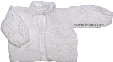 Chaqueta con rombos calados para bebe - Tejiendo Perú... Chaqueta con rombos calados para bebe - Tejiendo Perú...