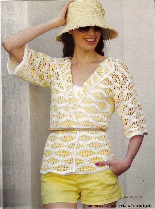 Chaqueta de verano para tejer con crochet / patrones | Crochet y ...