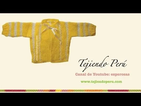 Chaquetita o ropón tejido en dos agujas (parte del conjunto de 4 ... Chaquetita o ropón tejido en dos agujas (parte del conjunto de 4 ...