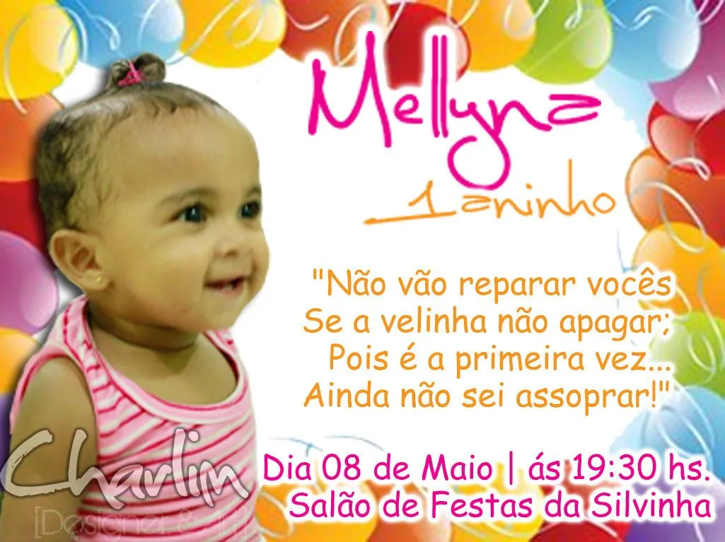 Charlim | Designer & Art: Convite 1 Ano Bolas Charlim | Designer & Art: Convite 1 Ano Bolas