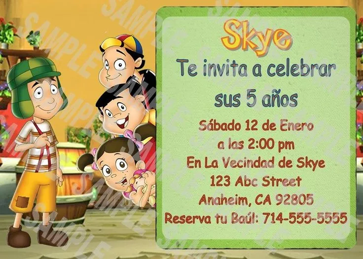 Invitaciones el chavo para editar con foto - Imagui