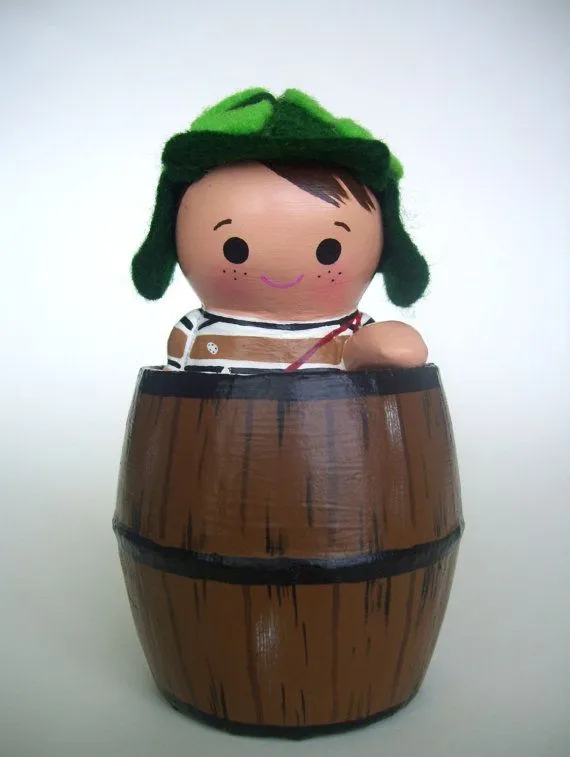 El Chavo del 8 con Barril Paper Mache Figurine | LA VECINDAD del ...