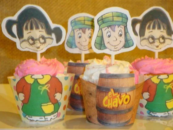 El Chavo del Ocho, La Chilindrina cupcake wrappers and toppers El Chavo del Ocho, La Chilindrina cupcake wrappers and toppers