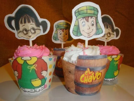 El Chavo del Ocho, La Chilindrina cupcake wrappers and toppers