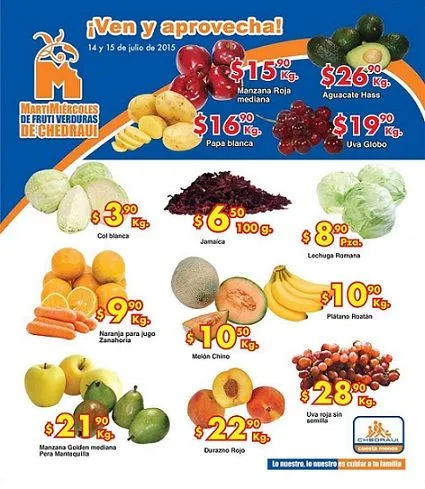 Chedraui: Martes y Miércoles de Frutas y Verduras 14 y 15 de Julio ...