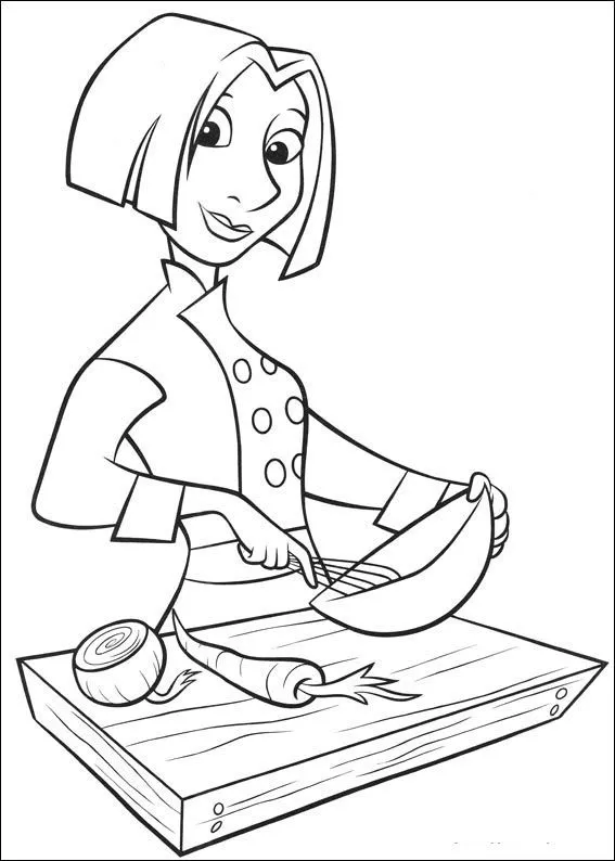 Niña chef para colorear - Imagui