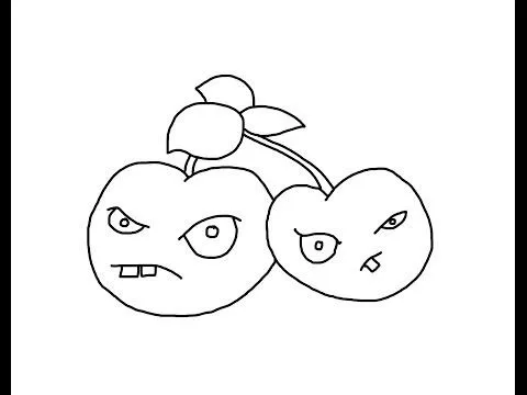 Cherry Bomb plants vs zombies 2 How to draw a easy? Вишнёвая бомба ... Cherry Bomb plants vs zombies 2 How to draw a easy? Вишнёвая бомба ...